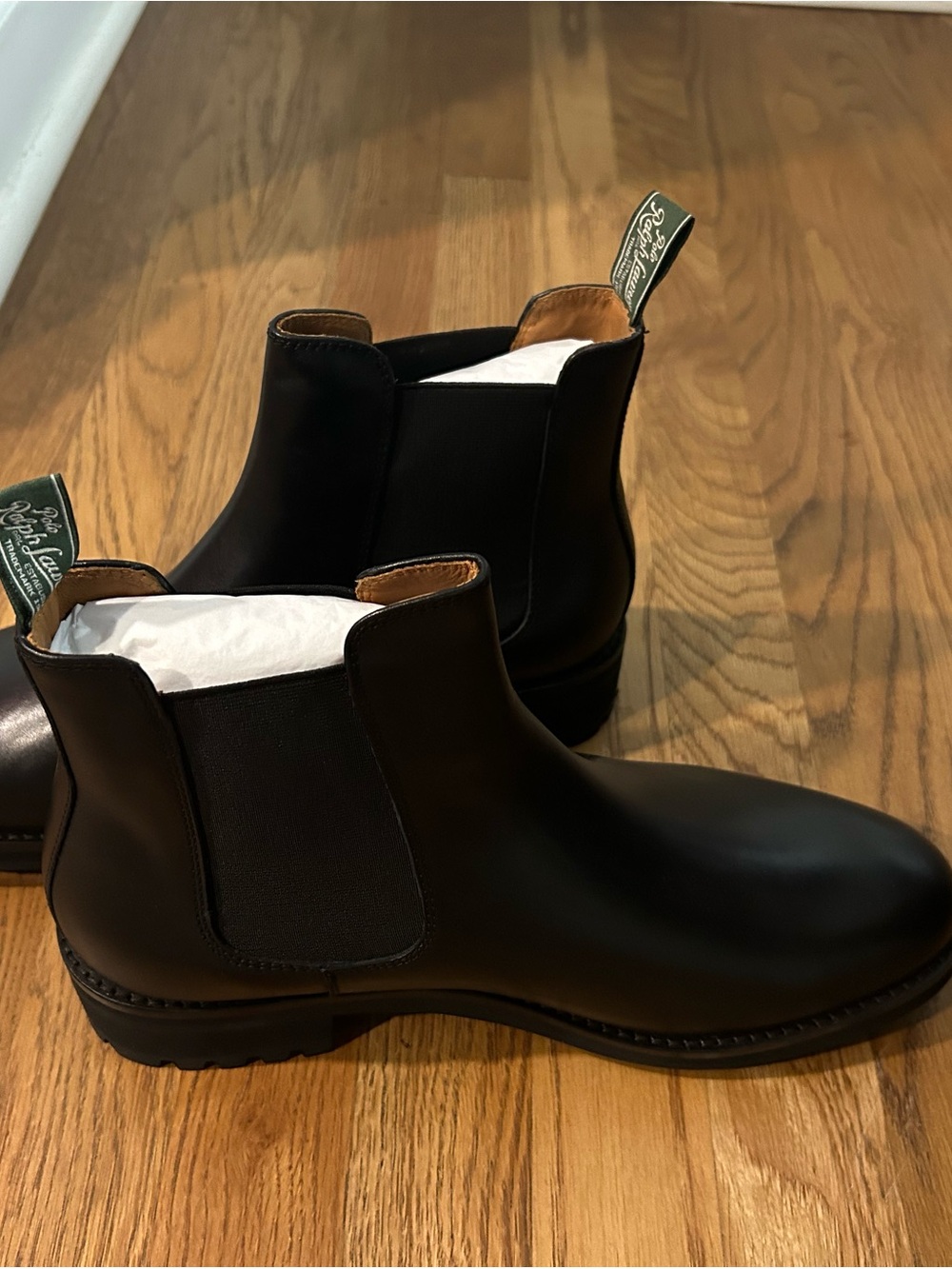 Polo by Ralph Lauren Black Leather Chukka Chelsea Boots